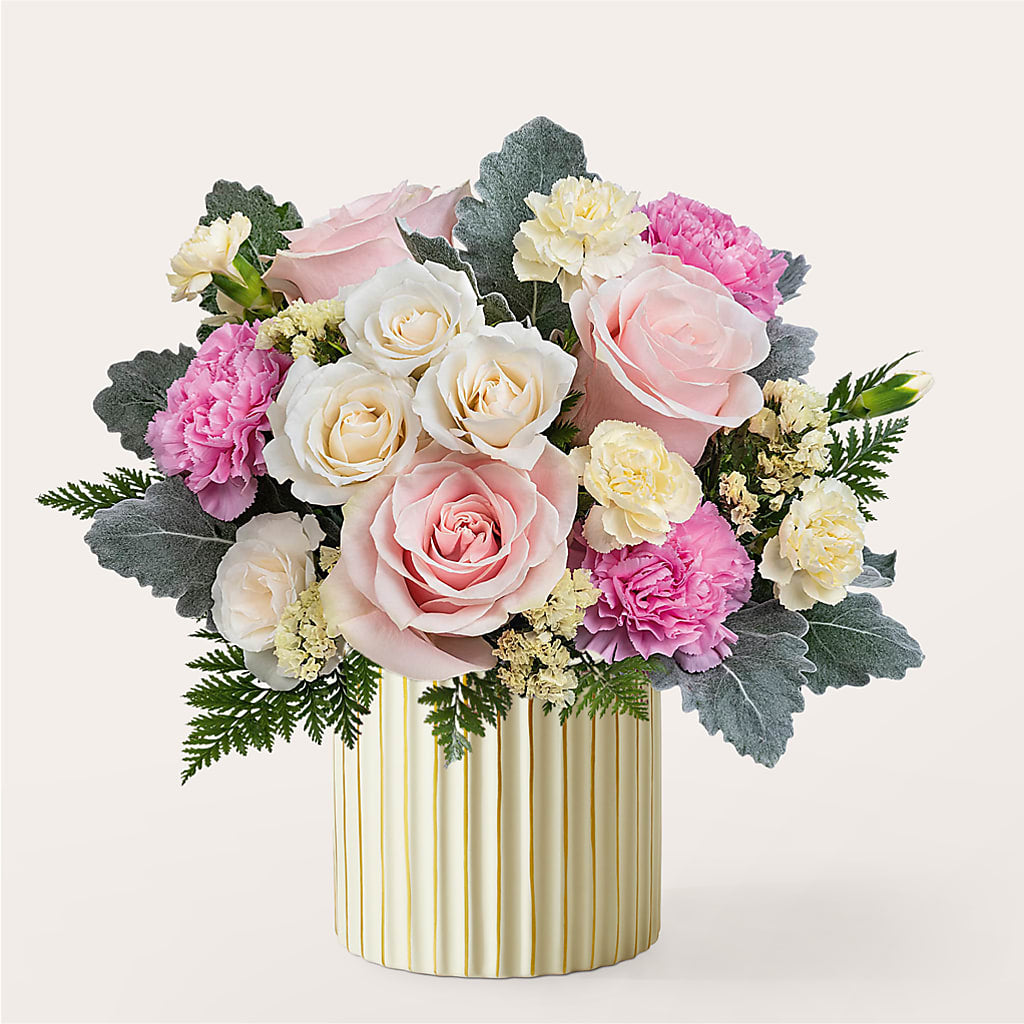 Blissful Moments Bouquet with Ivory Vase – Platte Floral, Colorado Springs CO