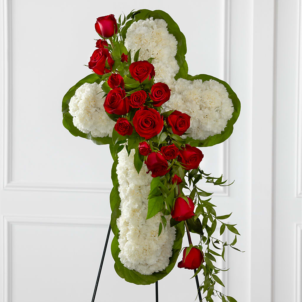 Floral Cross Easel – Platte Floral, Colorado Springs CO