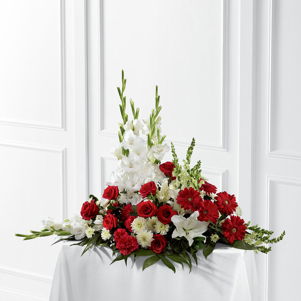 Crimson & White Arrangement – Platte Floral, Colorado Springs CO