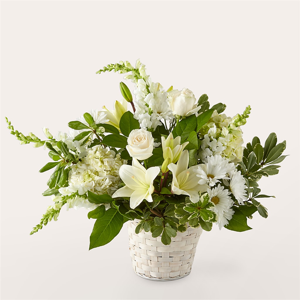 Ivory Elegance Floral Basket – Platte Floral, Colorado Springs CO