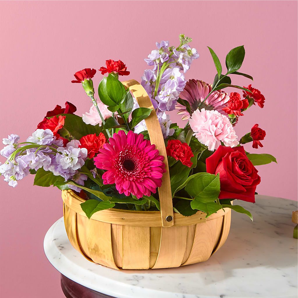 Pink Picnic Basket – Platte Floral, Colorado Springs CO