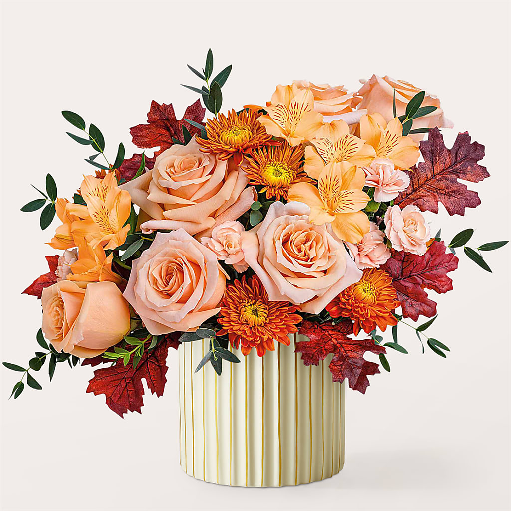 Spiced Latte Bouquet with Ivory Vase – Platte Floral, Colorado Springs CO