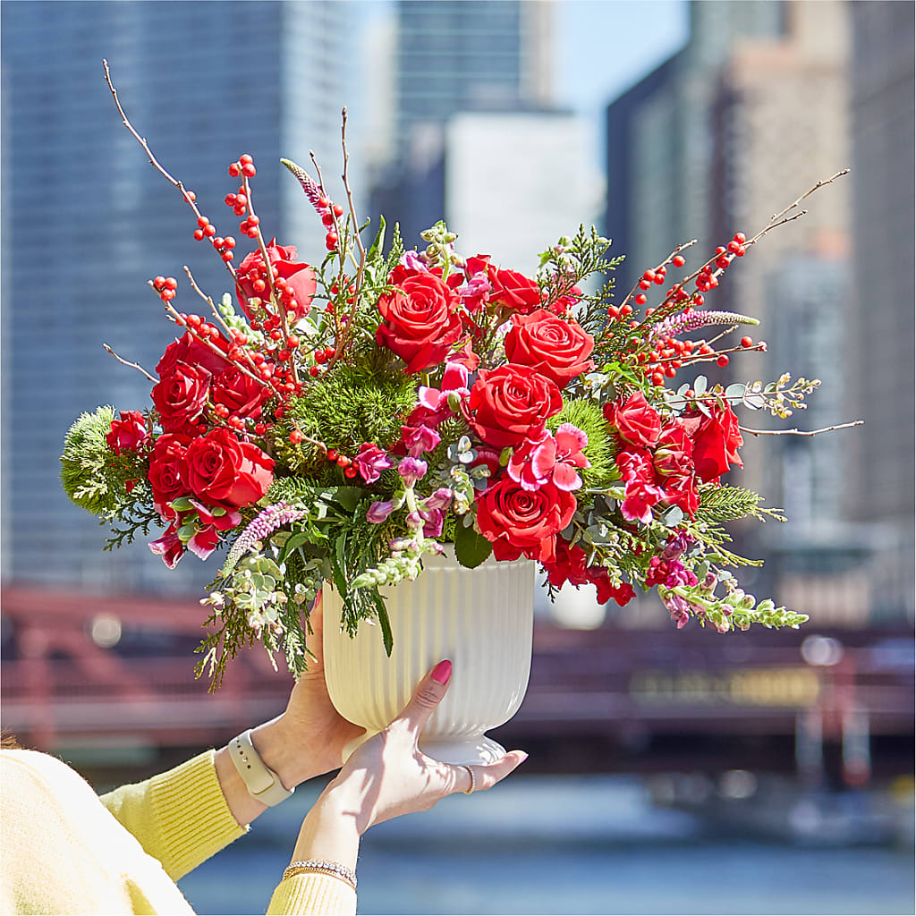 Big Red Bow Bouquet –  Platte Floral, Colorado Springs CO