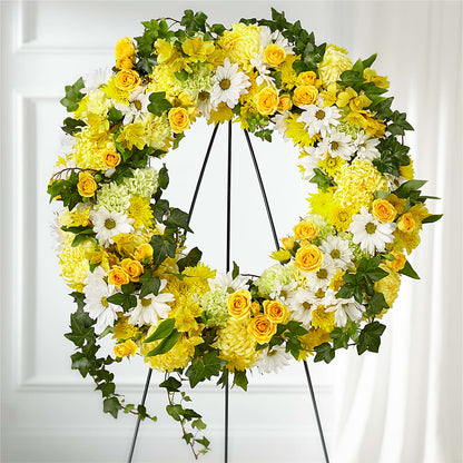 Golden Remembrance Wreath –  Platte Floral, Colorado Springs CO
