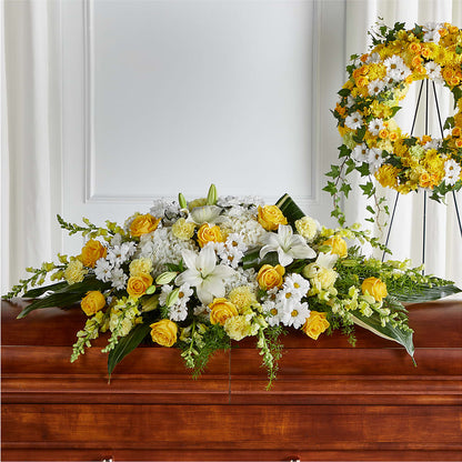 Golden Harmony Casket Spray –  Platte Floral, Colorado Springs CO