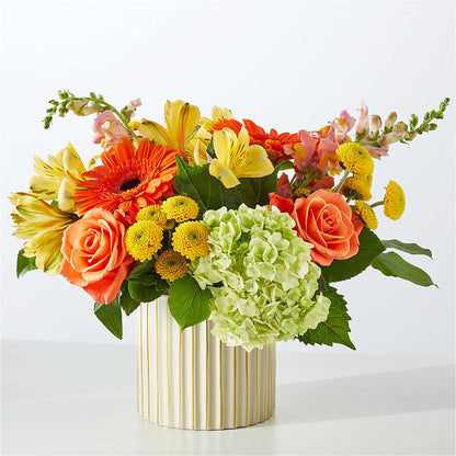 Autumn Sunshine Bouquet with Ivory Vase –  Platte Floral, Colorado Springs CO