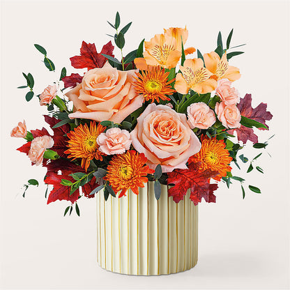 Spiced Latte Bouquet with Ivory Vase –  Platte Floral, Colorado Springs CO